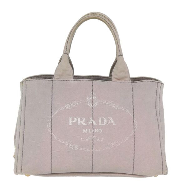 Prada Handbags - Prada Canapa Grey Canvas Handbag (Pre-Owned)